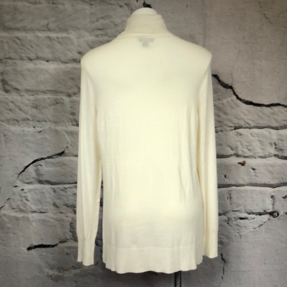 Ann Taylor Factory oversized white turtleneck Med - Picture 3 of 7